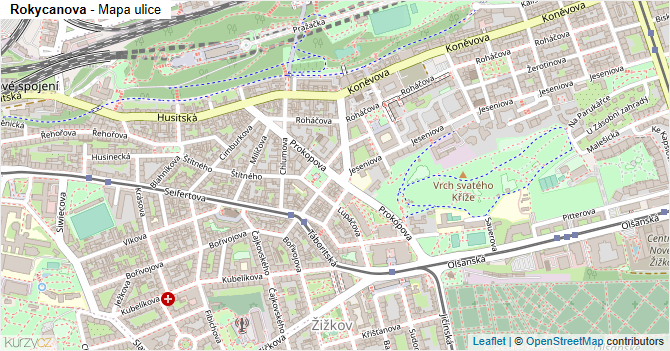 Rokycanova - mapa ulice