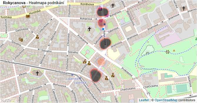 Rokycanova - mapa podnikání