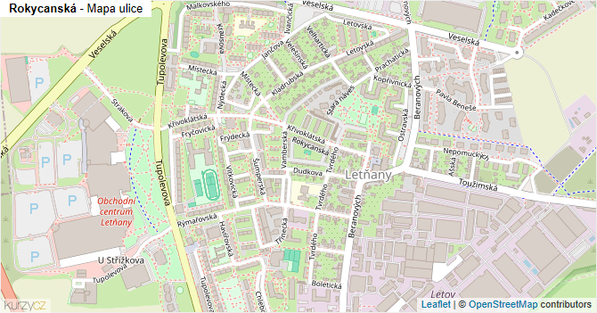 Rokycanská - mapa ulice