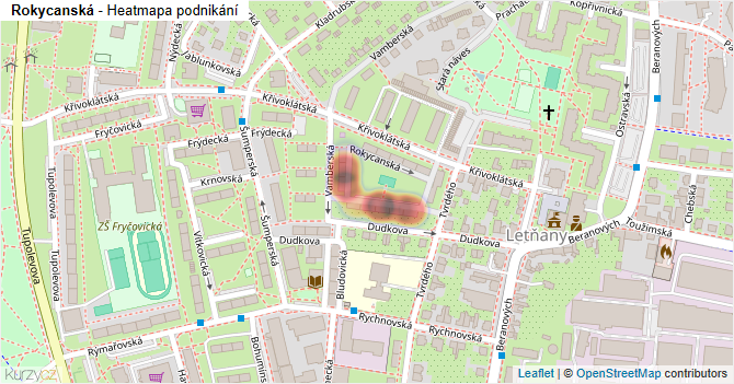 Rokycanská - mapa podnikání