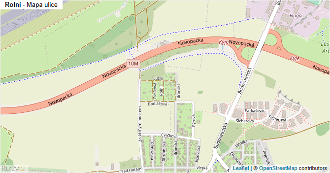 Rolní - mapa ulice