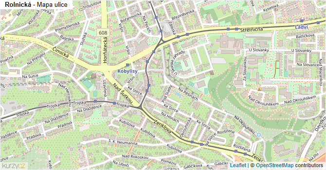 Rolnická - mapa ulice