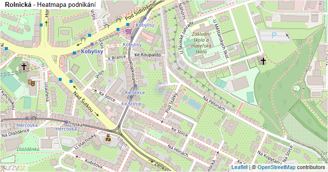 Rolnická - mapa podnikání