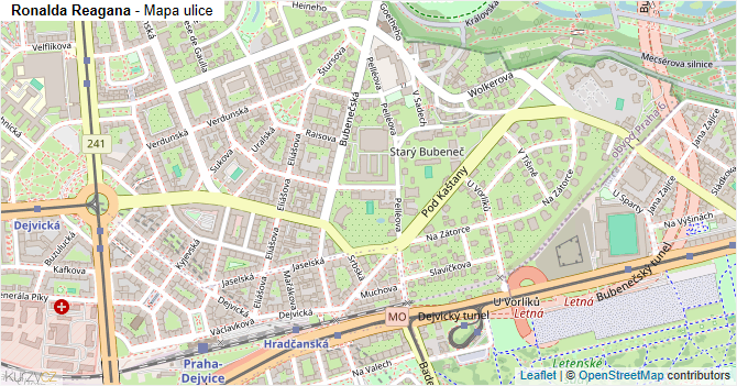 Ronalda Reagana - mapa ulice