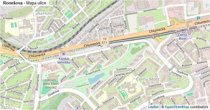 Ronešova - mapa ulice
