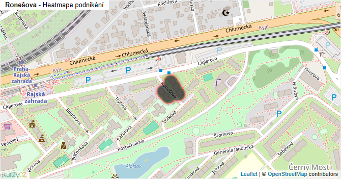 Ronešova - mapa podnikání