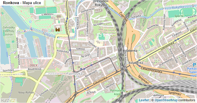 Ronkova - mapa ulice