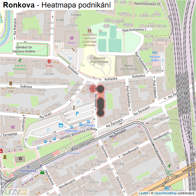 Mapa Ronkova - Firmy v ulici.
