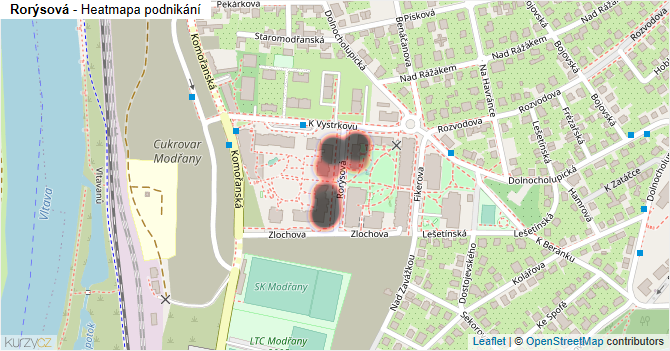 Rorýsová - mapa podnikání