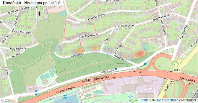 Rosečská - mapa podnikání