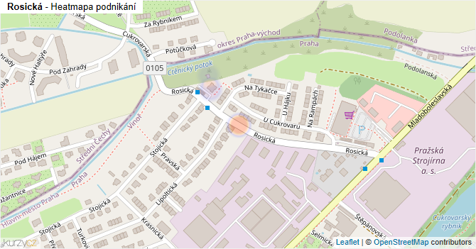 Rosická - mapa podnikání