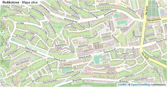 Roškotova - mapa ulice