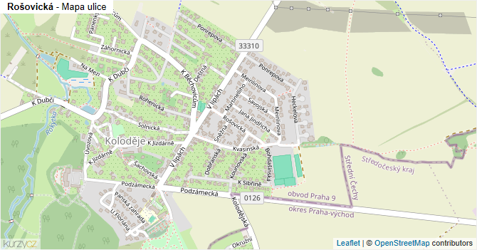 Rošovická - mapa ulice