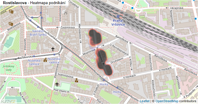 Rostislavova - mapa podnikání