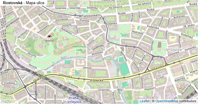 Rostovská - mapa ulice