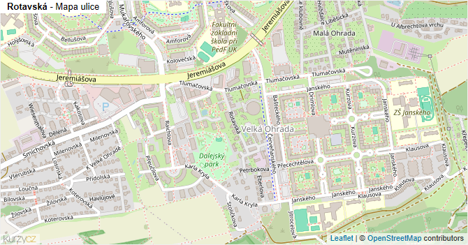 Rotavská - mapa ulice
