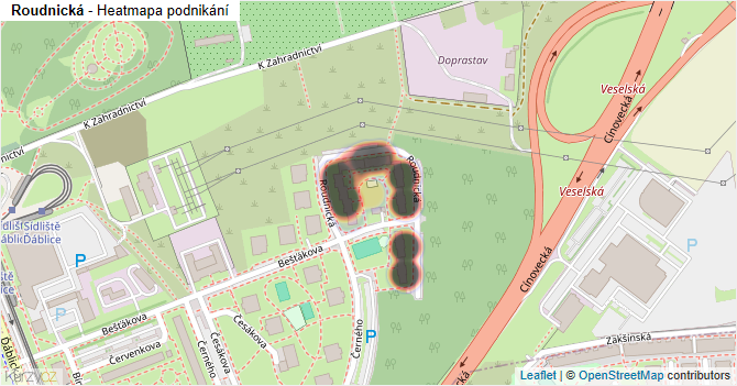 Roudnická - mapa podnikání