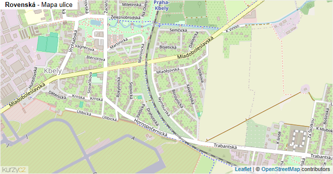 Rovenská - mapa ulice