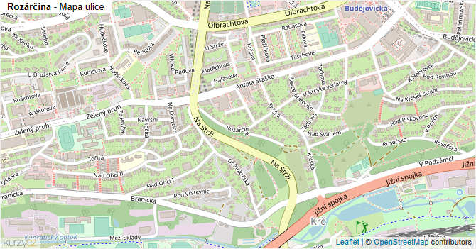 Rozárčina - mapa ulice