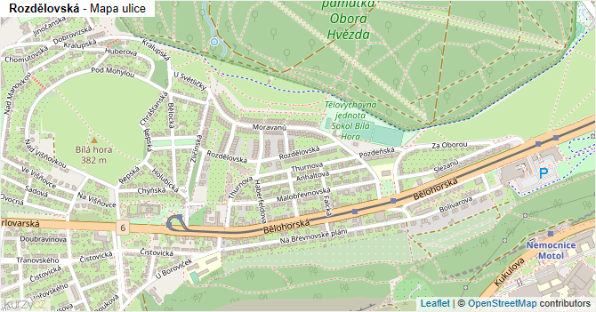 Rozdělovská - mapa ulice