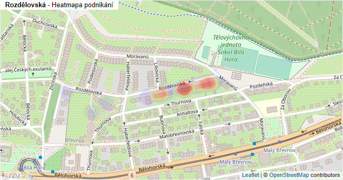 Rozdělovská - mapa podnikání