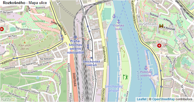 Rozkošného - mapa ulice