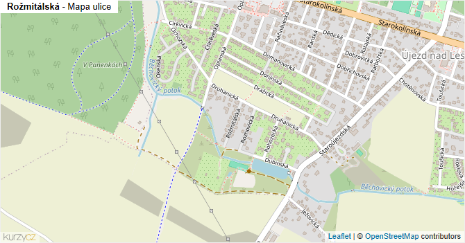 Rožmitálská - mapa ulice