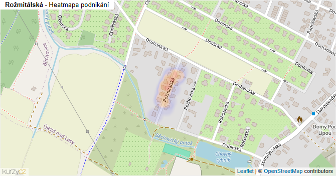 Rožmitálská - mapa podnikání