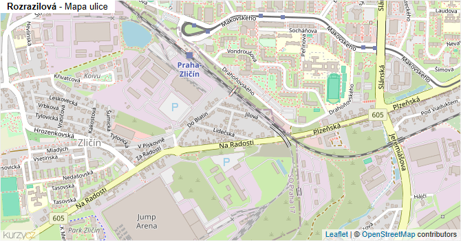 Rozrazilová - mapa ulice