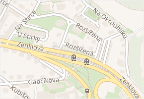 Rozšířená v obci Praha - mapa ulice