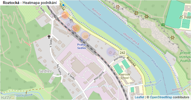 Roztocká - mapa podnikání