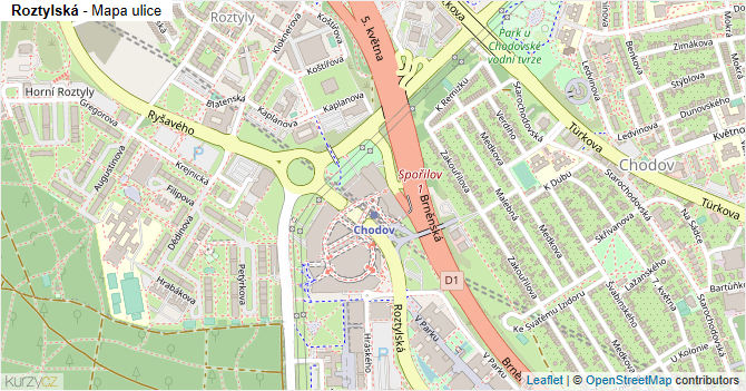 Roztylská - mapa ulice