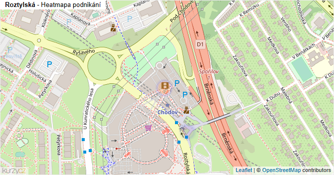 Roztylská - mapa podnikání