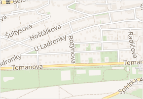 Rozýnova v obci Praha - mapa ulice