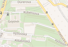 Rubensova v obci Praha 9 - mapa ulice