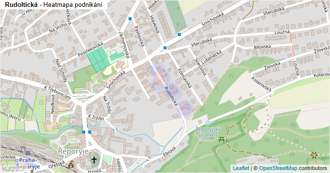 Rudoltická - mapa podnikání