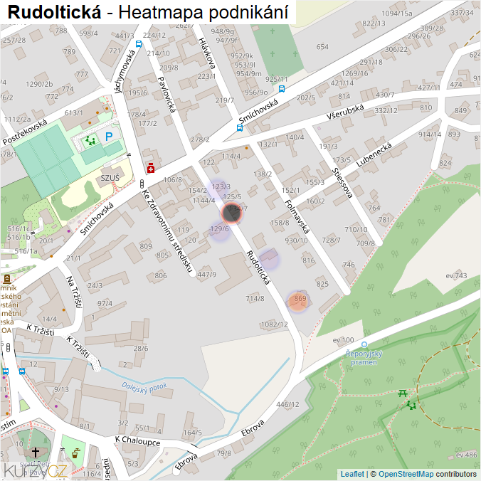Mapa Rudoltická - Firmy v ulici.