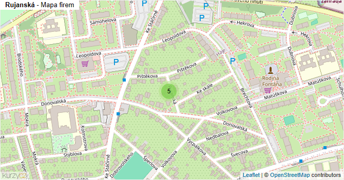 Rujanská - mapa firem