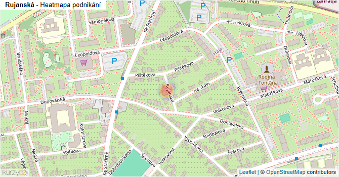 Rujanská - mapa podnikání