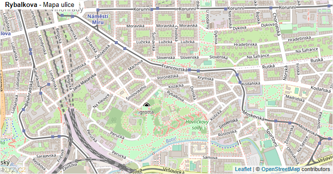 Rybalkova - mapa ulice
