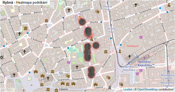 Rybná - mapa podnikání