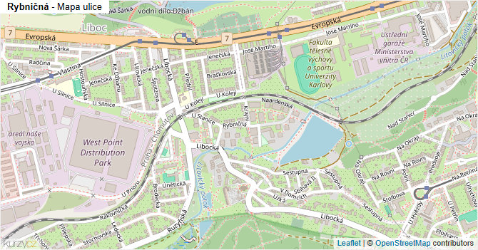Rybničná - mapa ulice