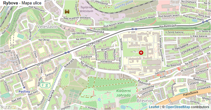 Rybova - mapa ulice