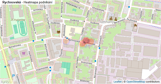 Rychnovská - mapa podnikání