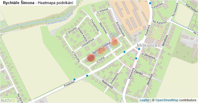 Rychtáře Šimona - mapa podnikání
