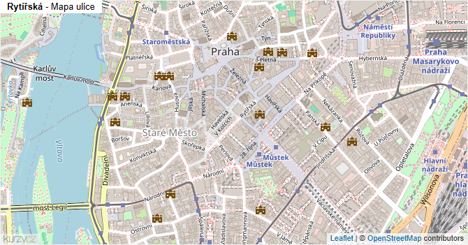 Rytířská - mapa ulice