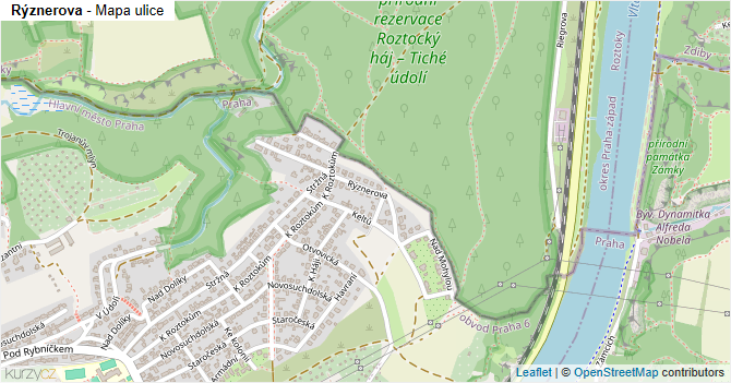 Rýznerova - mapa ulice