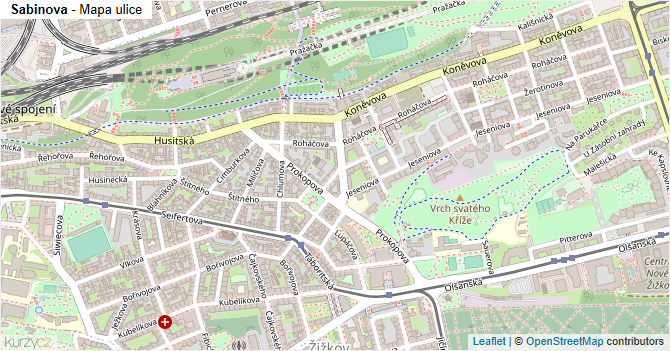 Sabinova - mapa ulice