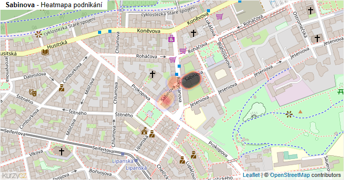 Sabinova - mapa podnikání