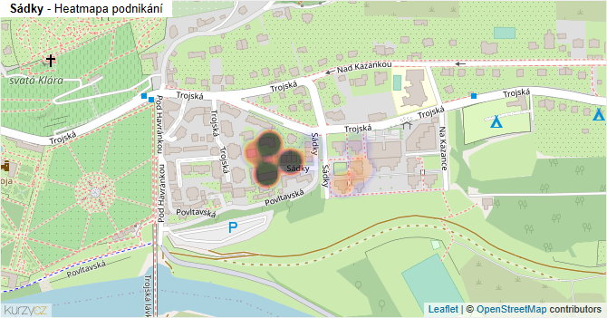 Sádky - mapa podnikání